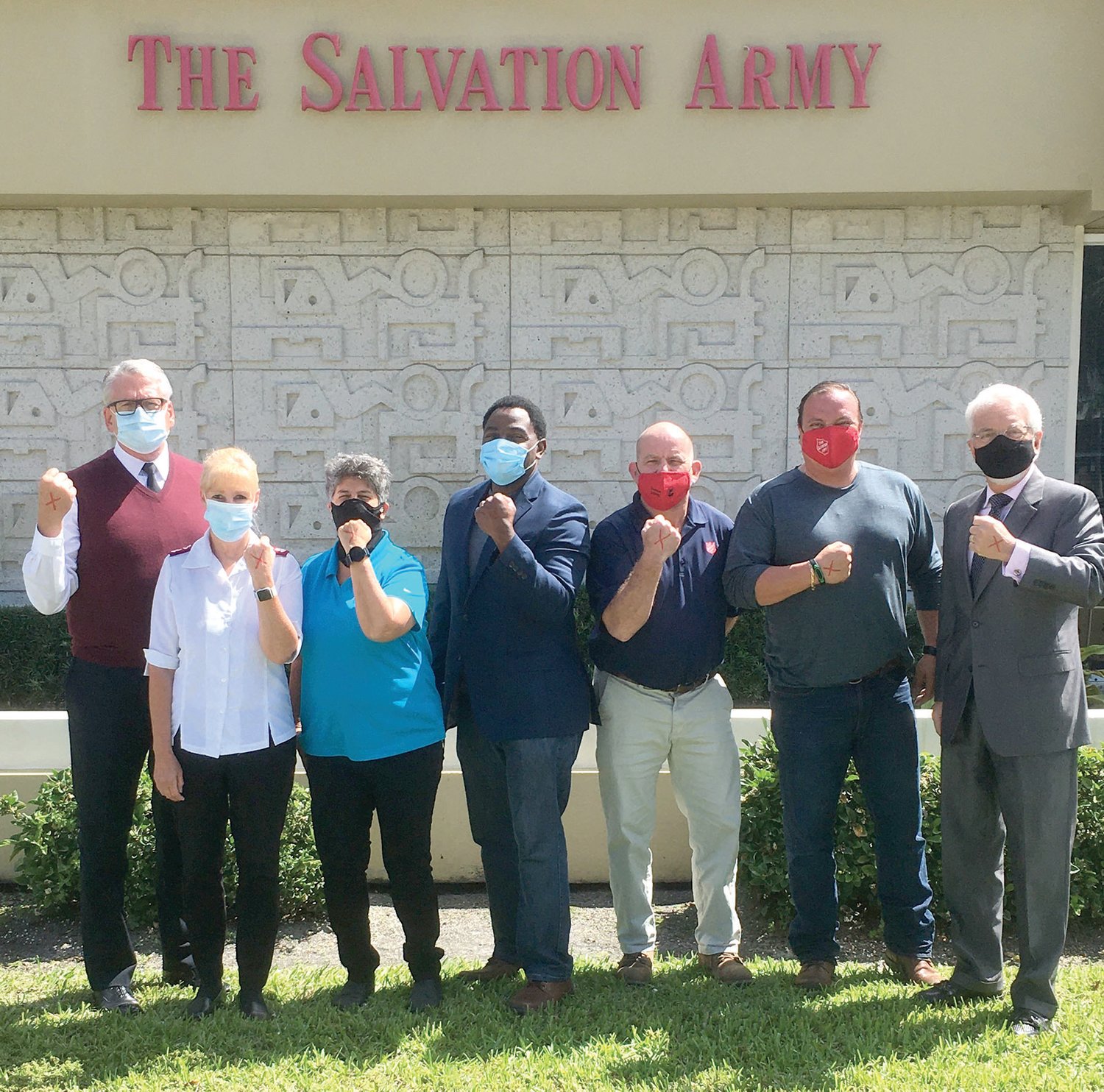 Majors Chip and Leisa Hall, Area Commanders of The Salvation Army of Palm Beach County, along with Area Command department heads, blazed the path in the fight against human trafficking by boldly displaying the RED X on END IT DAY 2021.